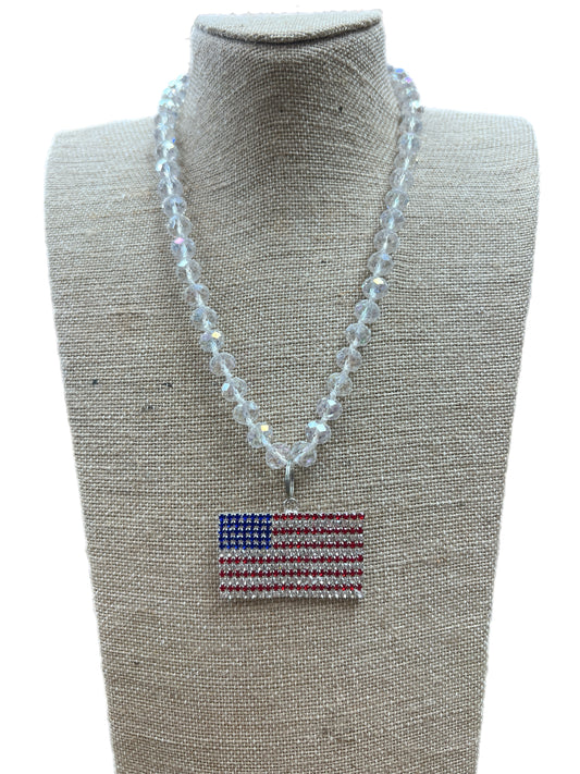Crystal Flag AB Beaded Necklace